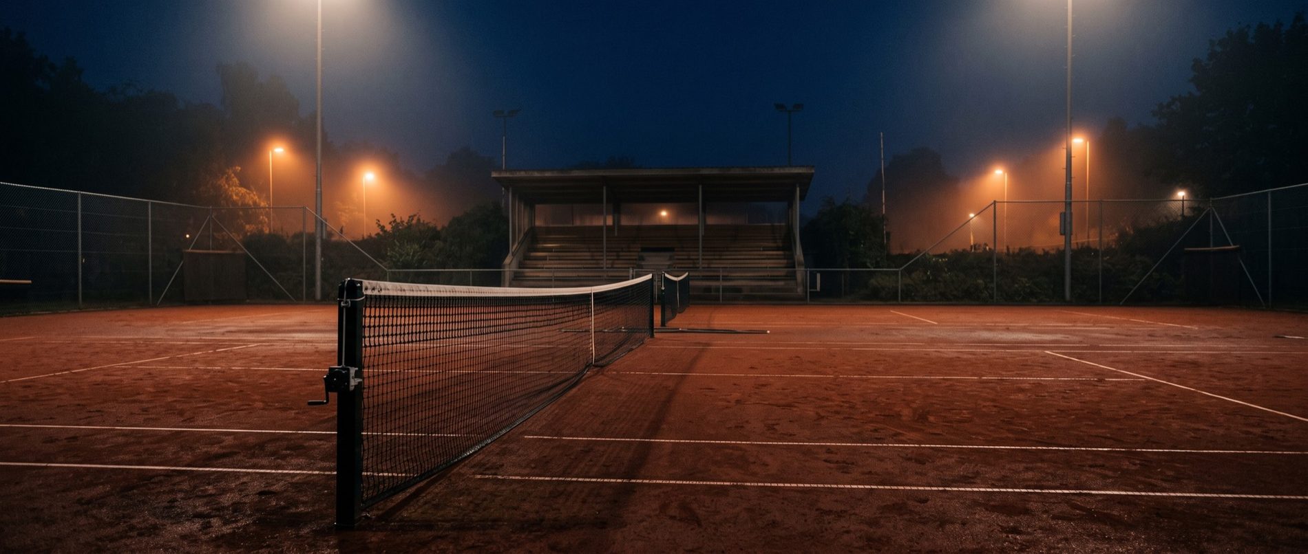 Flutlicht über dem Center Court des TC Ahornpark